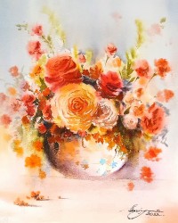 Shaima Umer, 12 x 15 Inch, Watercolor on Paper, Floral Painting, AC-SHA-066